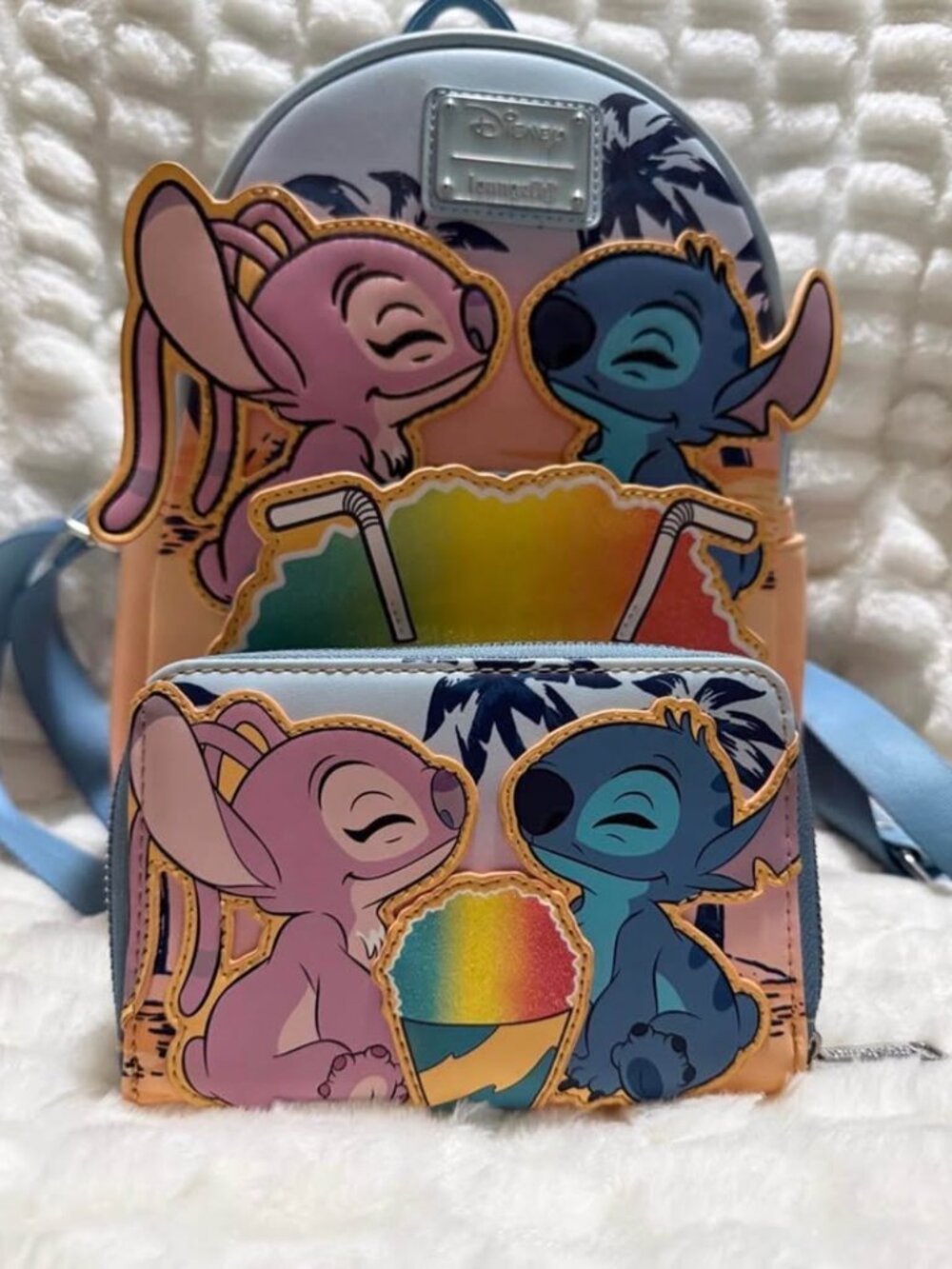 Loungefly Disney Lilo & Stitch Angel and Stitch Shave Ice Mini Backpack and Wall